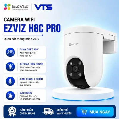 Camera Wifi EZVIZ H8C PRO 3MP 2K, Xoay 360 Độ, Trò Chuyện 2 Chiều, Ghi Hình Màu Ban Đêm - VTS VN