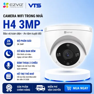 Camera Wifi EZVIZ Dome H4 3MP 2K, Đàm Thoại 2 Chiều, Có Màu Ban Đêm, Tích Hợp Còi Đèn Cảnh Báo