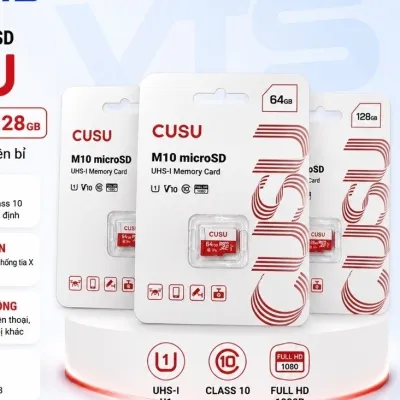 Thẻ Nhớ MicroSD CUSU 32GB/64GB/128GB Tốc Độ Cao, Ghi Ổn Định, Chuyên Dùng Cho Camera, Bảo Hành 5 Năm