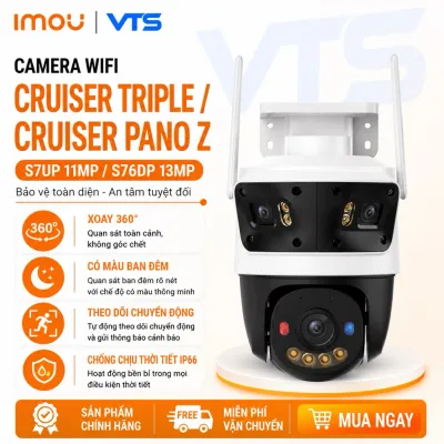 Camera Wifi IMOU Cruiser Triple S7UP-11M0WED/ Cruiser Pano Z S76DP-13M0N Full Color,Còi Đèn Báo Động