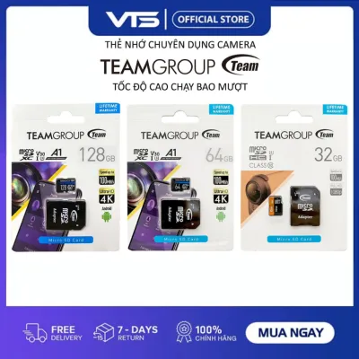 Thẻ Nhớ Micro SDXC TeamGroup 32GB/64GB/128GB UHS-I U3 V30 A1 upto 100MB/s - Chuyên Dùng Cho Camera