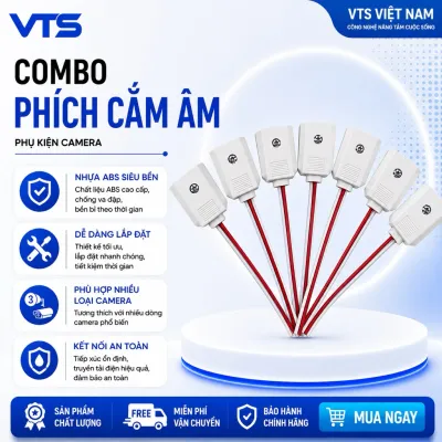 Combo 10 - 20 - 30 Phích Cắm Âm Lắp Camera Có Dây Nối, Dùng Lắp Camera, Cơ Điện - Chất Liệu Nhựa ABS