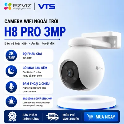 Camera Wifi EZVIZ H8 PRO 2K 3MP, Full Color, Xoay 360 độ, Đàm Thoại 2 Chiều, Phát Hiện Chuyển Động