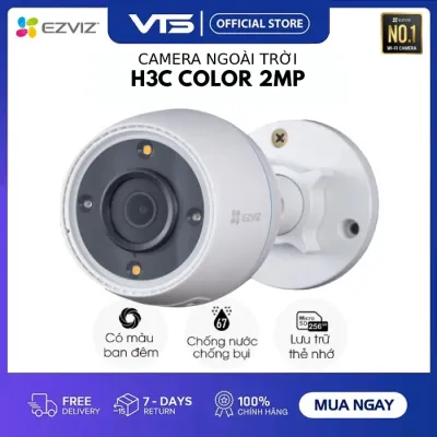 Camera Wifi EZVIZ H3C 2MP Color, Full HD - Mic Thu Âm, Có Màu Ban Đêm - Chuẩn Nén H.265 - VTS VN