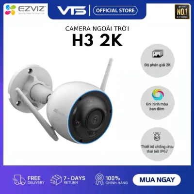 Camera Wifi EZVIZ H3 2K 3MP, Đàm Thoại 2 Chiều, Chuẩn H.265, Ai Thông Minh - VTS Việt Nam