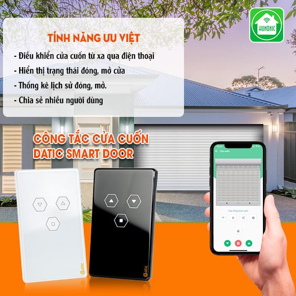 Công Tắc Cửa Cuốn Wifi Datic Smart Door (Màu đen) 3