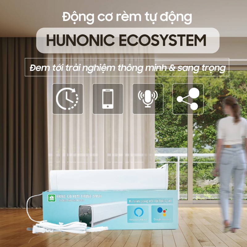 Động cơ rèm wifi thông minh Hunonic Ecosystem điều khiển từ xa 5