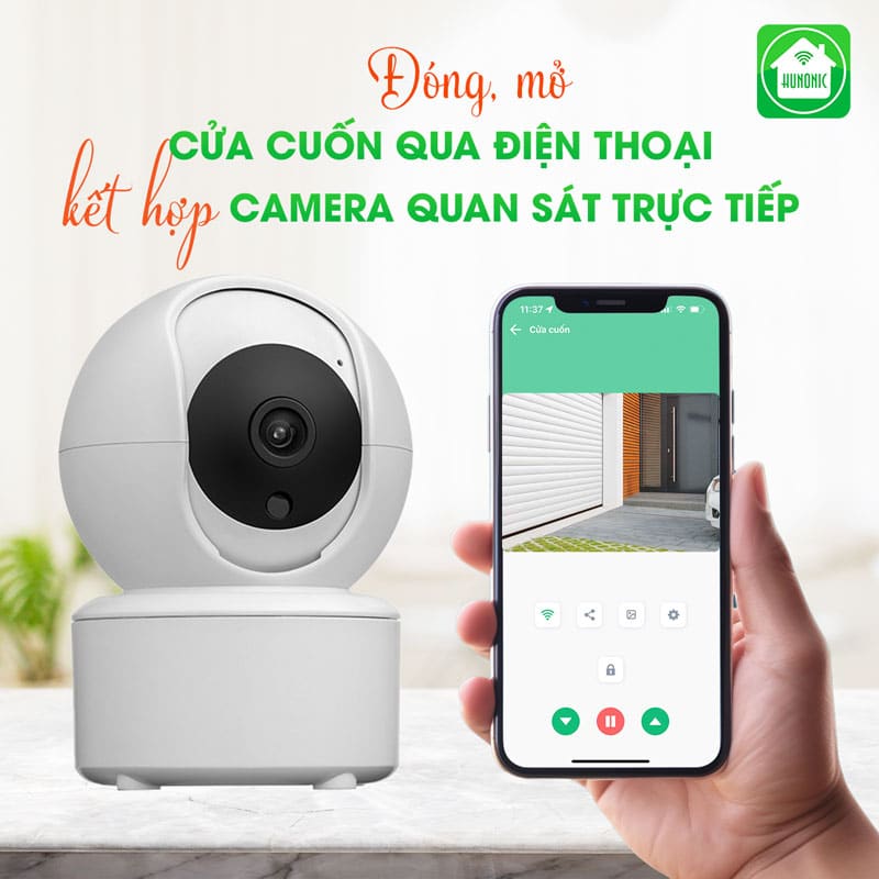 Combo Công Tắc Cửa Cuốn Datic Màu Đen Kết Hợp Camera Icat Mini 2