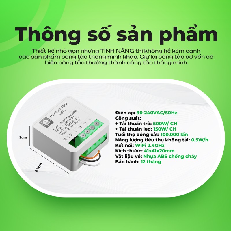 Công tắc điều khiển từ xa Hunonic Mini 3