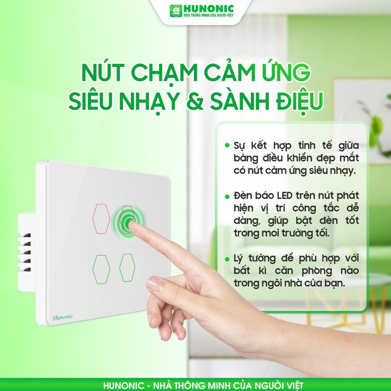 Công Tắc Chống Giật BLE Mesh Hunonic Datic Màu Đen 4