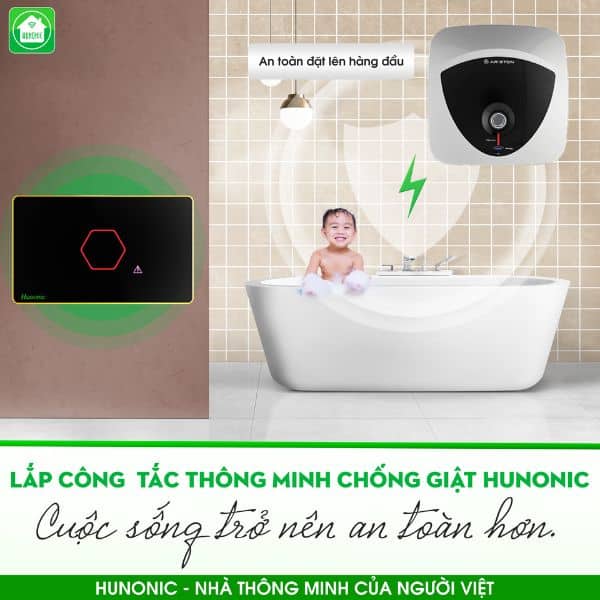 Công Tắc Chống Giật Bình Nóng Lạnh Thông Minh Premium 5