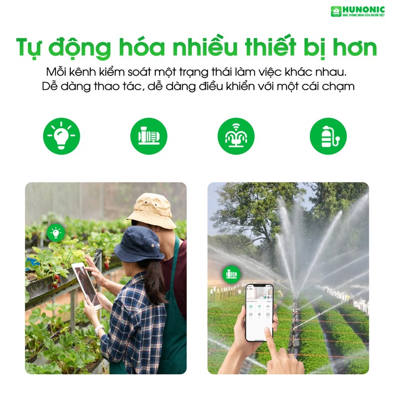 Công tắc thông minh Hunonic Lahu 2 kênh điều khiển từ xa 4
