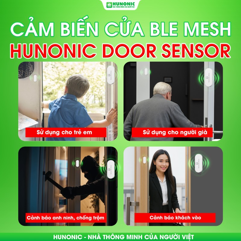 Bộ cảm biến cửa BLE Mesh Hunonic Door Sensor 4