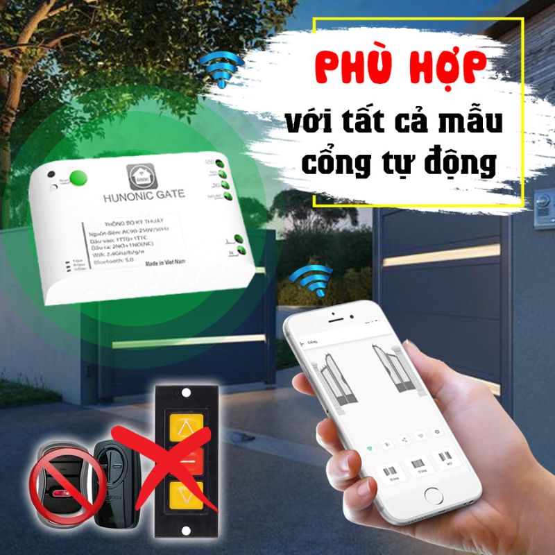Bộ điều khiển cổng tự động Wifi HUNONIC GATE| Điều khiển cổng tự động từ xa qua điện thoại 2