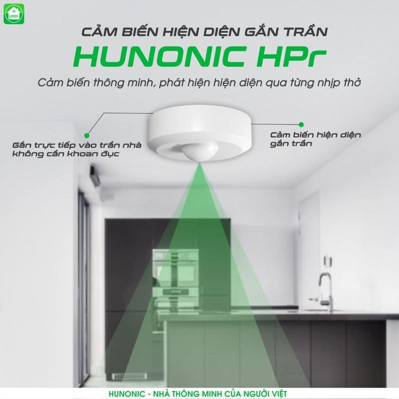 Cảm Biến Hiện Diện Wifi Ốp Trần Hunonic HPR 2