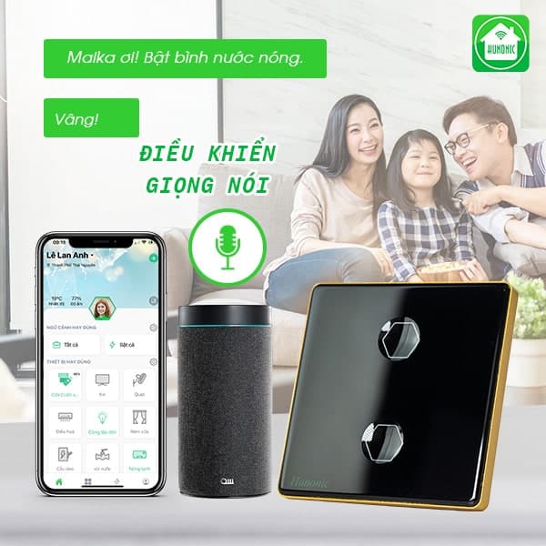 Công Tắc Hunonic Premium Hình Vuông 9