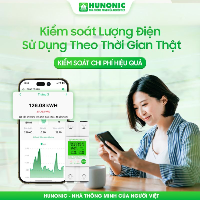 Bộ Kiểm Soát Điện Năng Thông Minh Wifi HUNONIC ENTEC 3