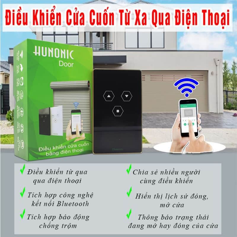 Công Tắc Cửa Cuốn Wifi Thông Minh HUNONIC DOOR ( màu trắng) 3