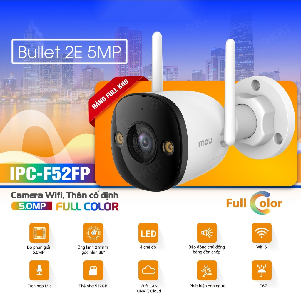 Camera Wifi IMOU Bullet 2E F32FP/F52FP/F32FP PRO/F52FP PRO Chỉ Thu Âm, Có Màu Ban Đêm, Báo Động 4