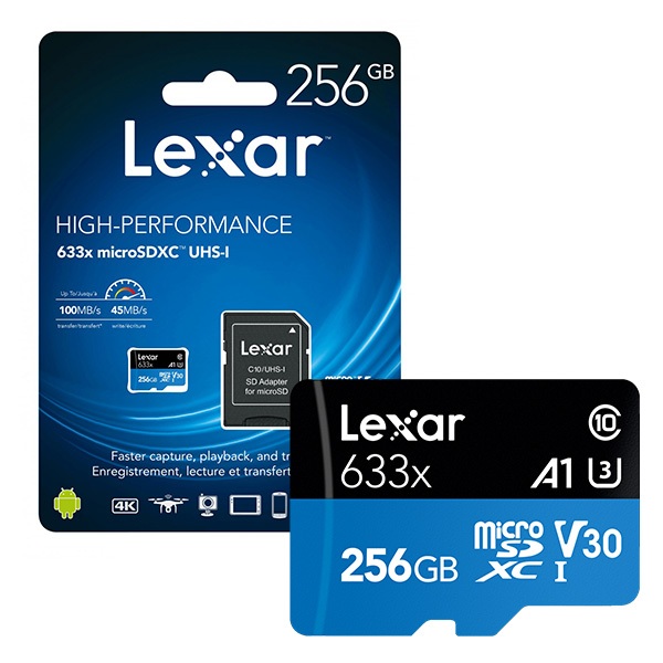 Thẻ Nhớ Micro SDXC LEXAR 256GB/512GB 633x Class 10 A1, Hàng Chính Hãng - Tốc Độ Cao 5