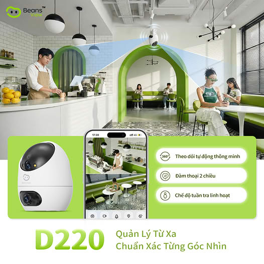 Camera Wifi 2 Mắt BeansView D220 (3MP+3MP)/(5MP+5MP), Ống Kính Kép, Tích Hợp Nút Gọi, Đàm Thoại 7