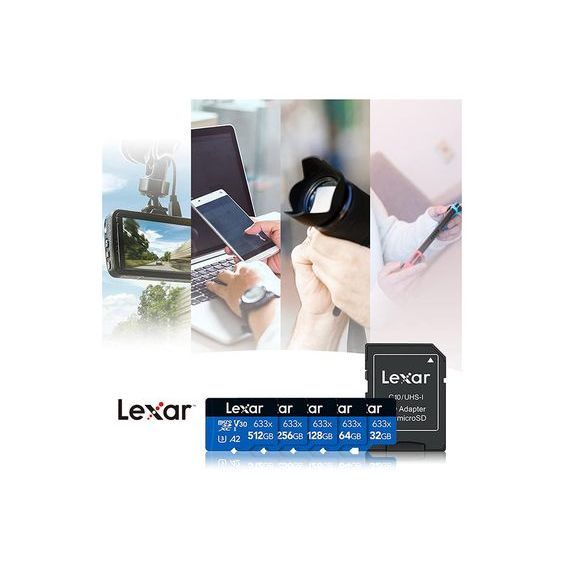 Thẻ Nhớ Micro SDXC LEXAR 256GB/512GB 633x Class 10 A1, Hàng Chính Hãng - Tốc Độ Cao 7