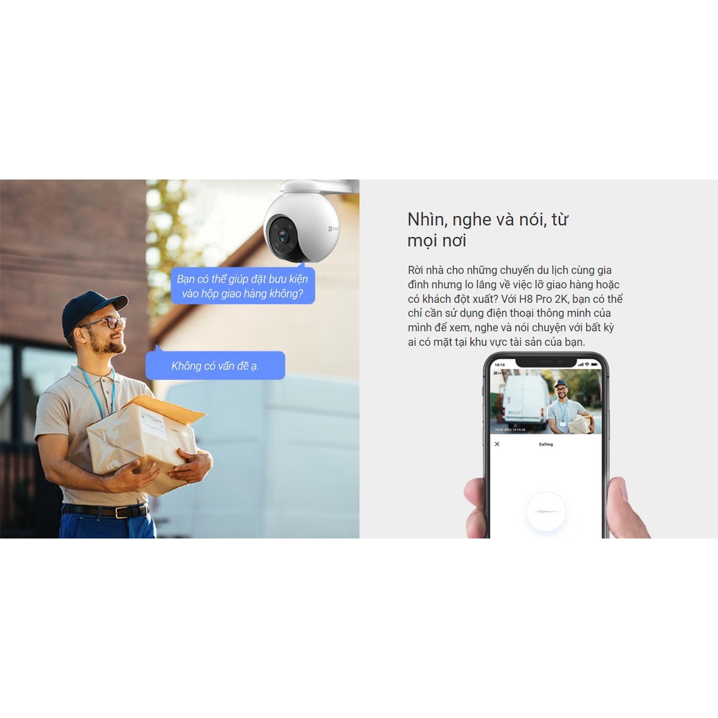 Camera Wifi EZVIZ H8 PRO 2K 3MP, Full Color, Xoay 360 độ, Đàm Thoại 2 Chiều, Phát Hiện Chuyển Động 9