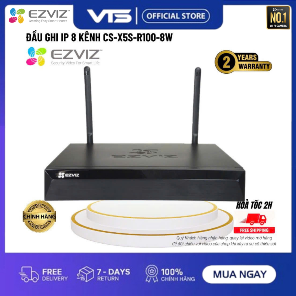 Đầu Ghi Hình EZVIZ X5S-4W 4 Kênh/X5S-8W 8 Kênh, Kết Nối Camera Wifi EZVIZ Tối Đa 5MP 10