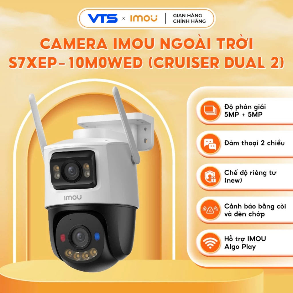 Camera Wifi IMOU 2 Mắt Cruiser Dual 2 S7XEP 6MP/10MP, S7XFP Pro 8MP Có Màu Ban Đêm, Xoay 360 Độ 4