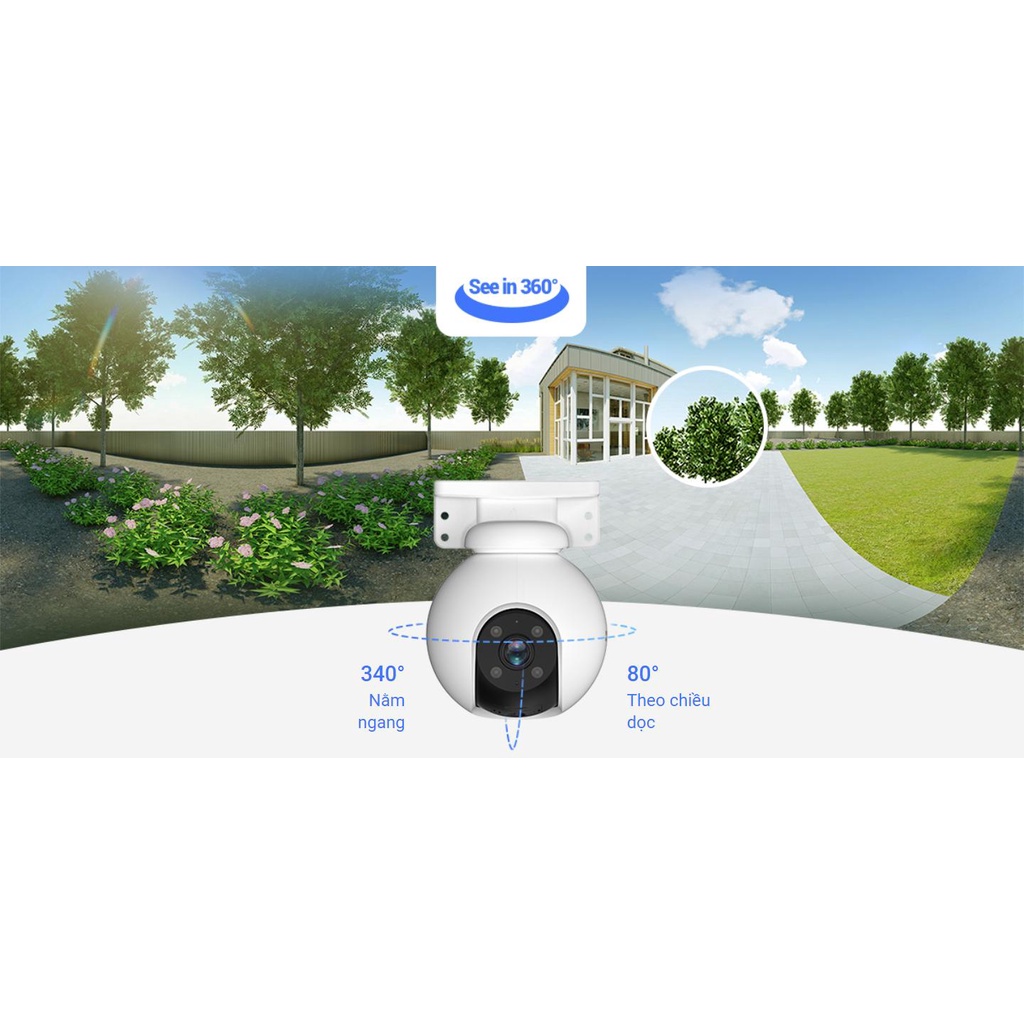 Camera Wifi EZVIZ H8 PRO 2K 3MP, Full Color, Xoay 360 độ, Đàm Thoại 2 Chiều, Phát Hiện Chuyển Động 4