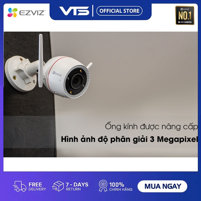 Camera Wifi EZVIZ H3C 3MP/H3C 4MP/H3C 5MP, Full Color, Đàm Thoại 2 Chiều, H.265, Chuẩn IP67- VTS 7