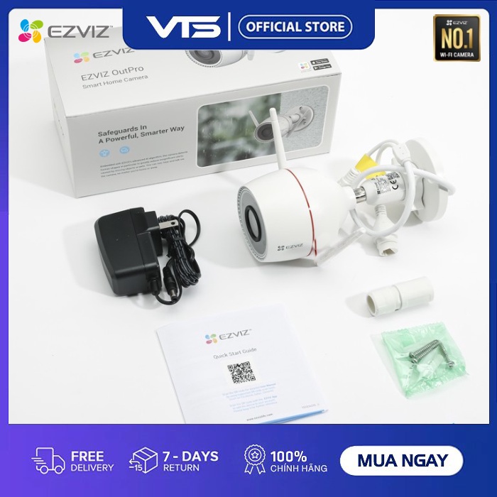 Camera Wifi EZVIZ H3C 3MP/H3C 4MP/H3C 5MP, Full Color, Đàm Thoại 2 Chiều, H.265, Chuẩn IP67- VTS 6