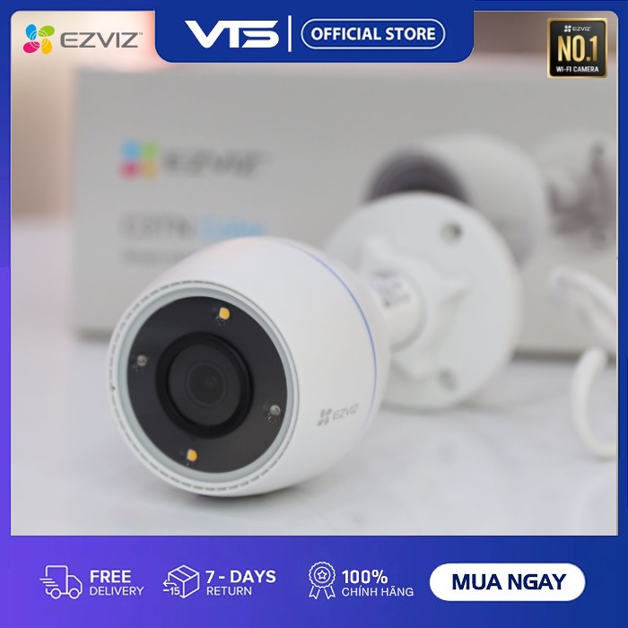 Camera Wifi EZVIZ H3C 2MP Color, Full HD - Mic Thu Âm, Có Màu Ban Đêm - Chuẩn Nén H.265 - VTS VN 8