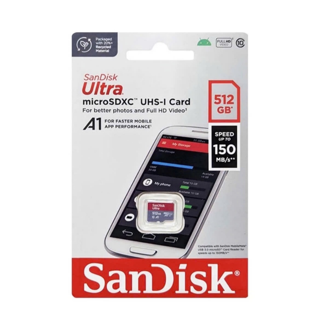 Thẻ Nhớ MicroSDXC SanDisk 256GB/512GB Ultra A1 C10 U1 UHS-I 150MB/s Chính Hãng, Bảo Hành 7 Năm 7