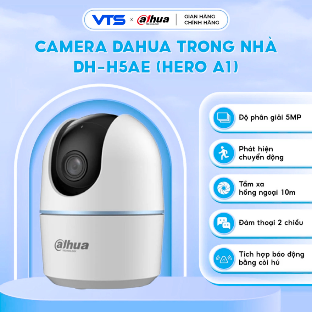 Camera Wifi DAHUA HERO A1 H3AE/H4AE/H5AE, H3AS/H5AS Trong Nhà, Xoay 360 Độ, Đàm Thoại, Theo Dõi 8