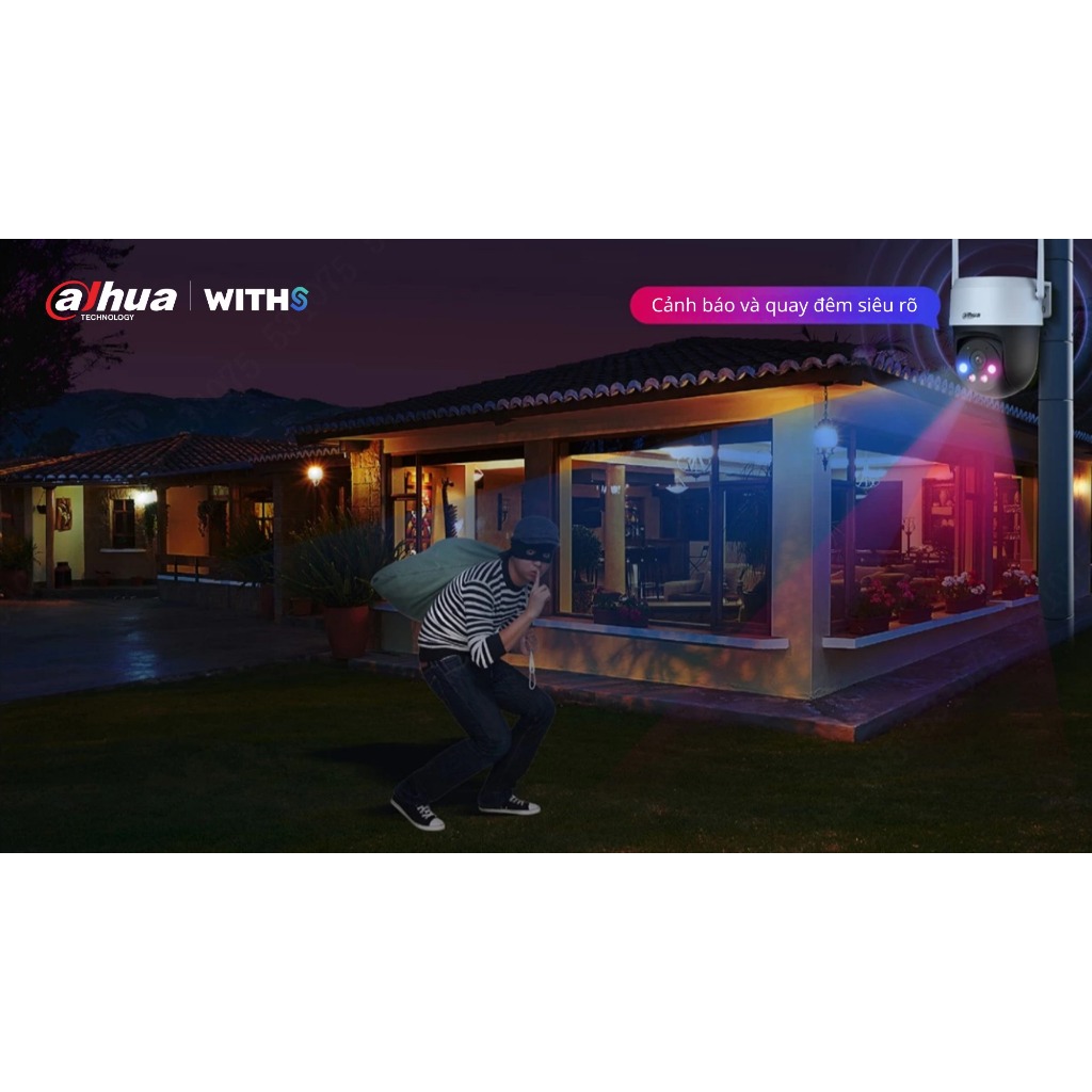 Camera Wifi DAHUA PICOO A2 DH-P3AS-PV 3MP/DH-P5AS-PV 5MP Ngoài Trời, Xoay 360 Độ, Có Màu, Đàm Thoại 8
