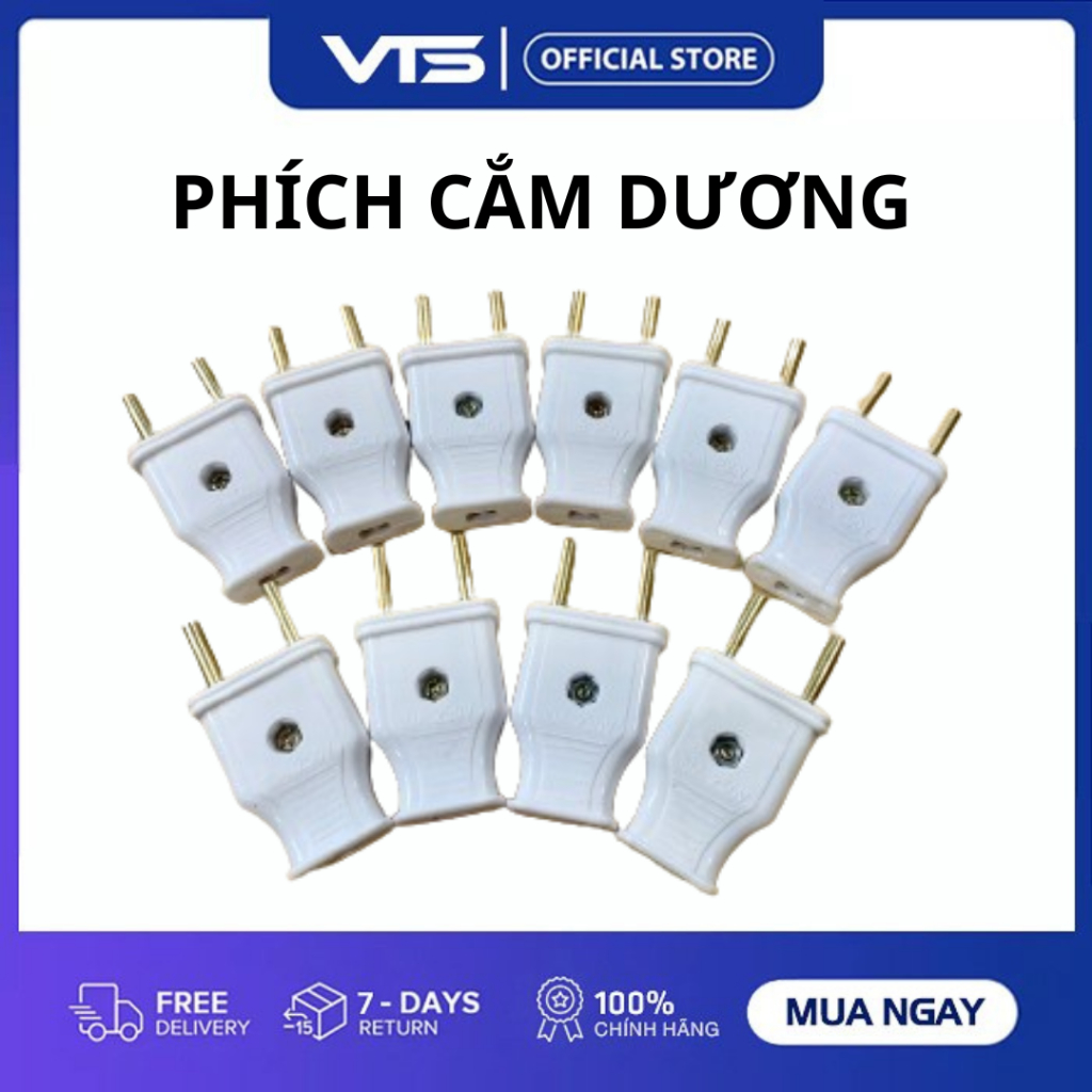 Phích Cắm Âm Lắp Camera Có Dây Nối - Phích Cắm Dương Lắp Camera, Cơ Điện - Chất Liệu Nhựa ABS - VTS 3