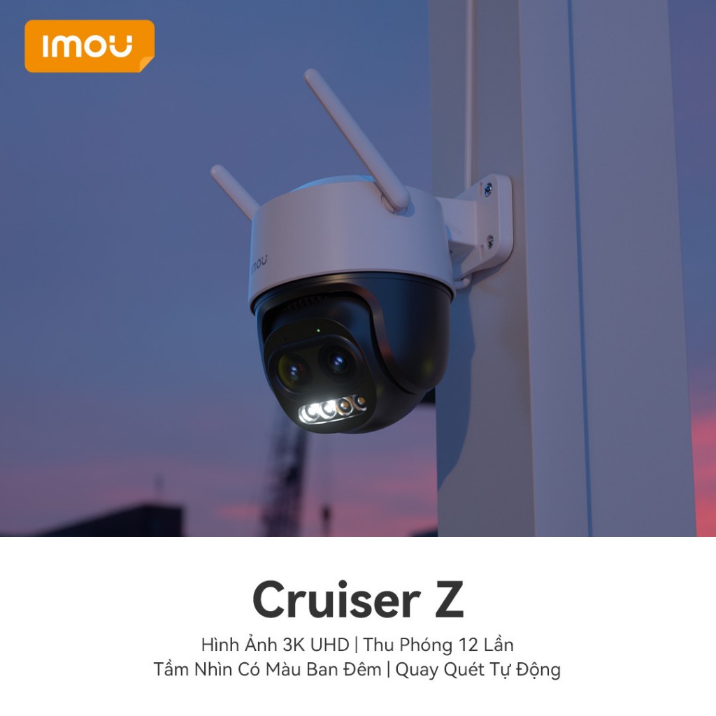 Camera Wifi IMOU CRUISER Z S7DP 3K 5MP, Zoom 12X, Ống Kính Kép, Xoay 360 Độ, Đàm Thoại, Có Màu 2