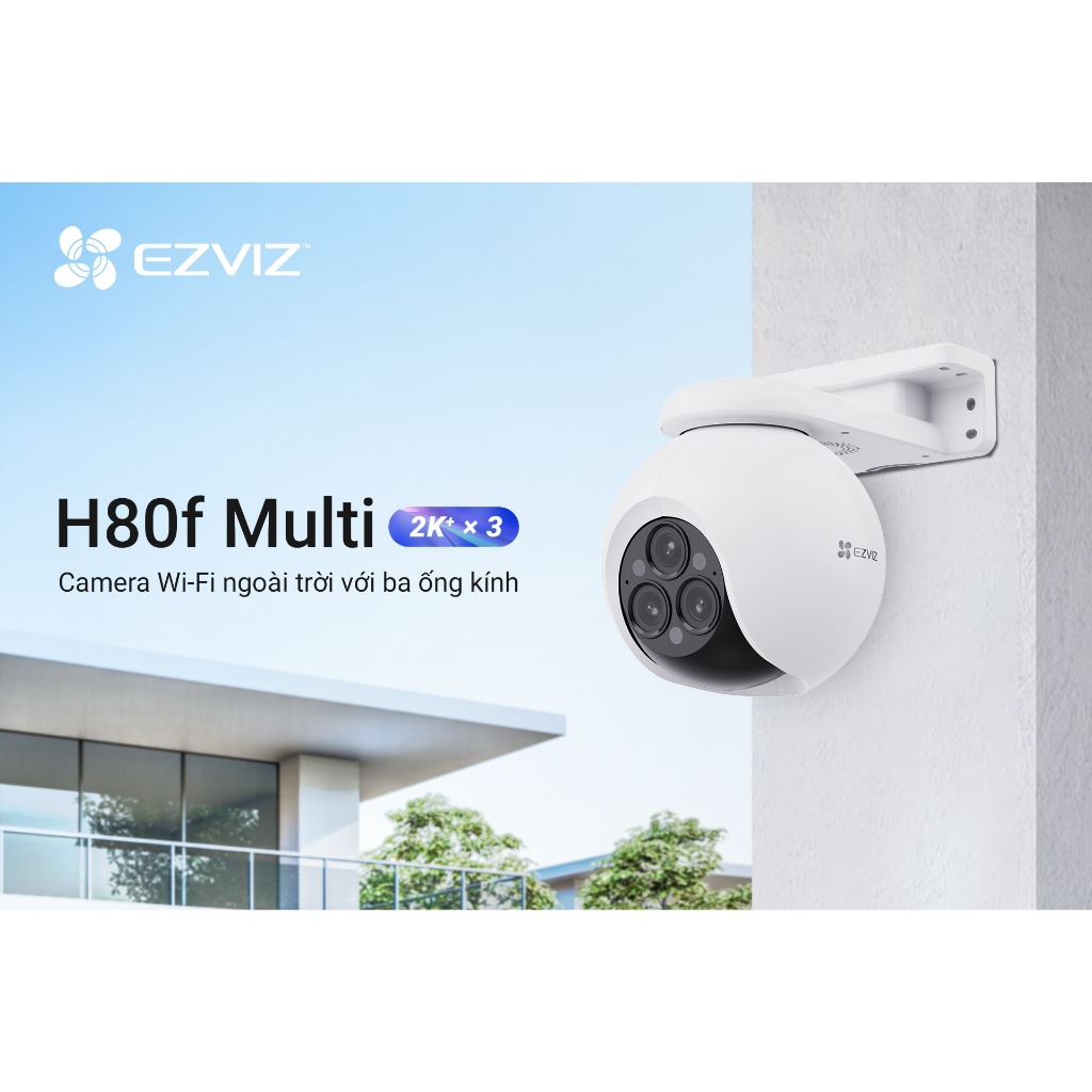 Camera Wifi EZVIZ H80F 4MP 2K+, Zoom 12X, Xoay 360 Độ, Đàm Thoại 2 Chiều, Có Màu, Theo Dõi Ai