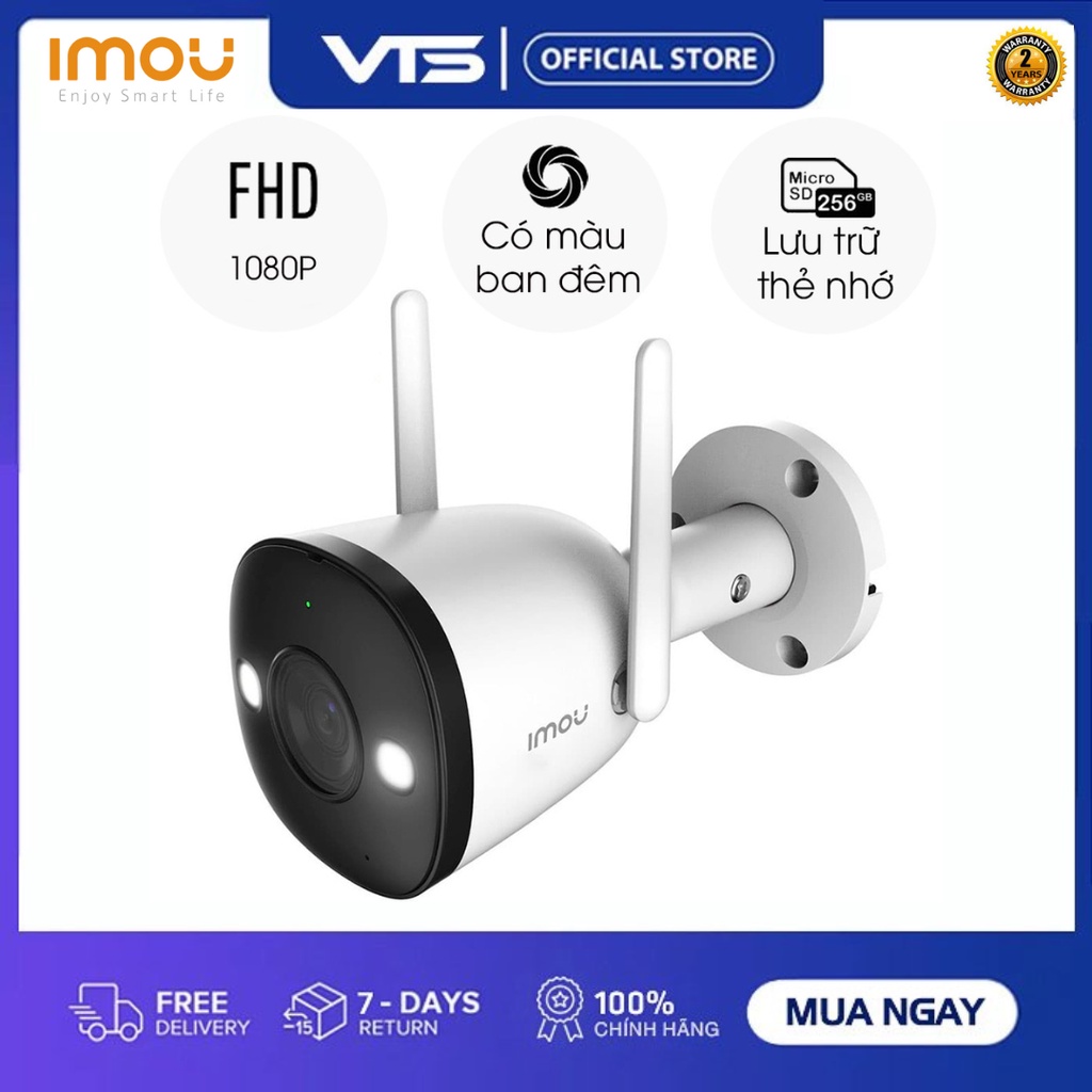 [NPP CHÍNH HÃNG] Camera IP 2M WiFi  IMOU F22FP-D Ngoài Trời Bullet 2C 1080P FullHD MÀU BAN ĐÊM - VTS Smarthome 2
