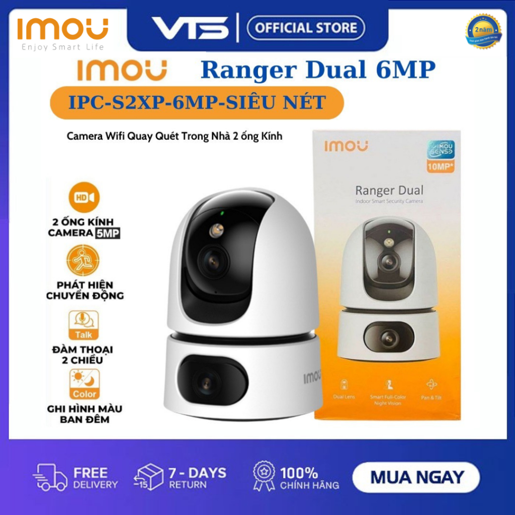 Camera Wifi IMOU 2 Mắt Ranger Dual Pro S2XEP 6MP/10MP, Xoay 360 Độ, Có Màu Ban Đêm,Đàm Thoại 2 Chiều 7