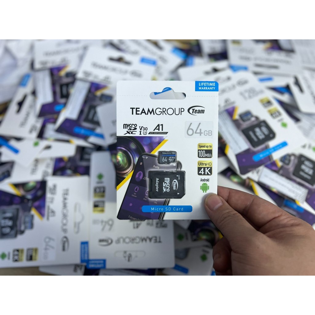 Thẻ Nhớ Micro SDXC TeamGroup 32GB/64GB/128GB UHS-I U3 V30 A1 upto 100MB/s - Chuyên Dùng Cho Camera 6
