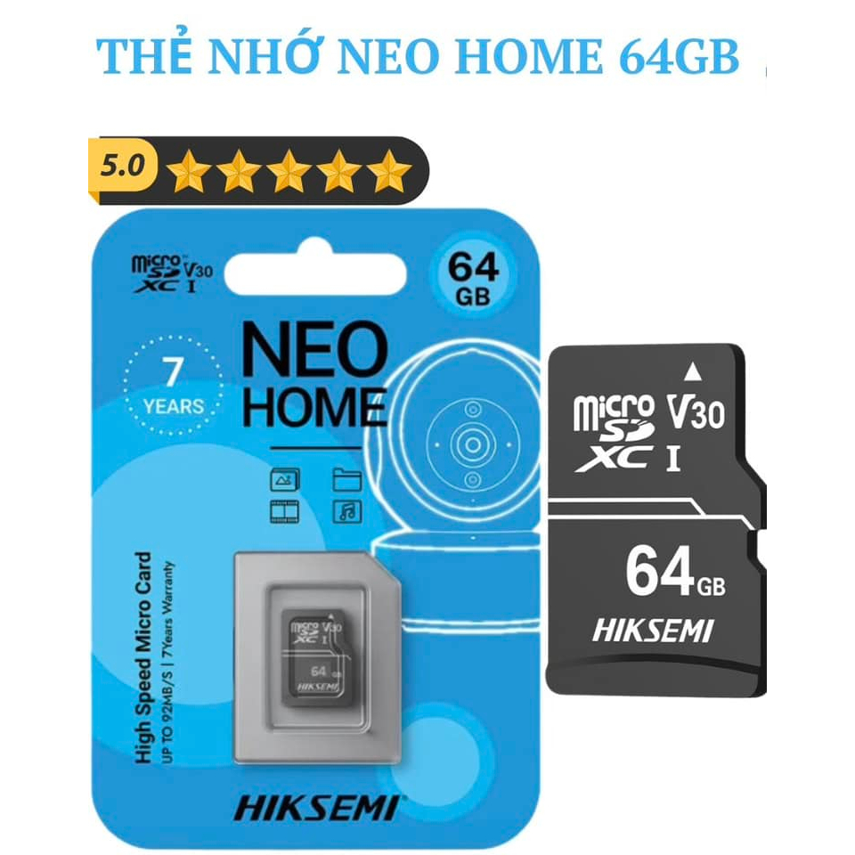 Thẻ Nhớ Micro SD HIKSEMI 32GB/64GB/128GB/256GB Chính Hãng, Class 10, 92MB/s, Chuyên Dụng Cho Camera 10