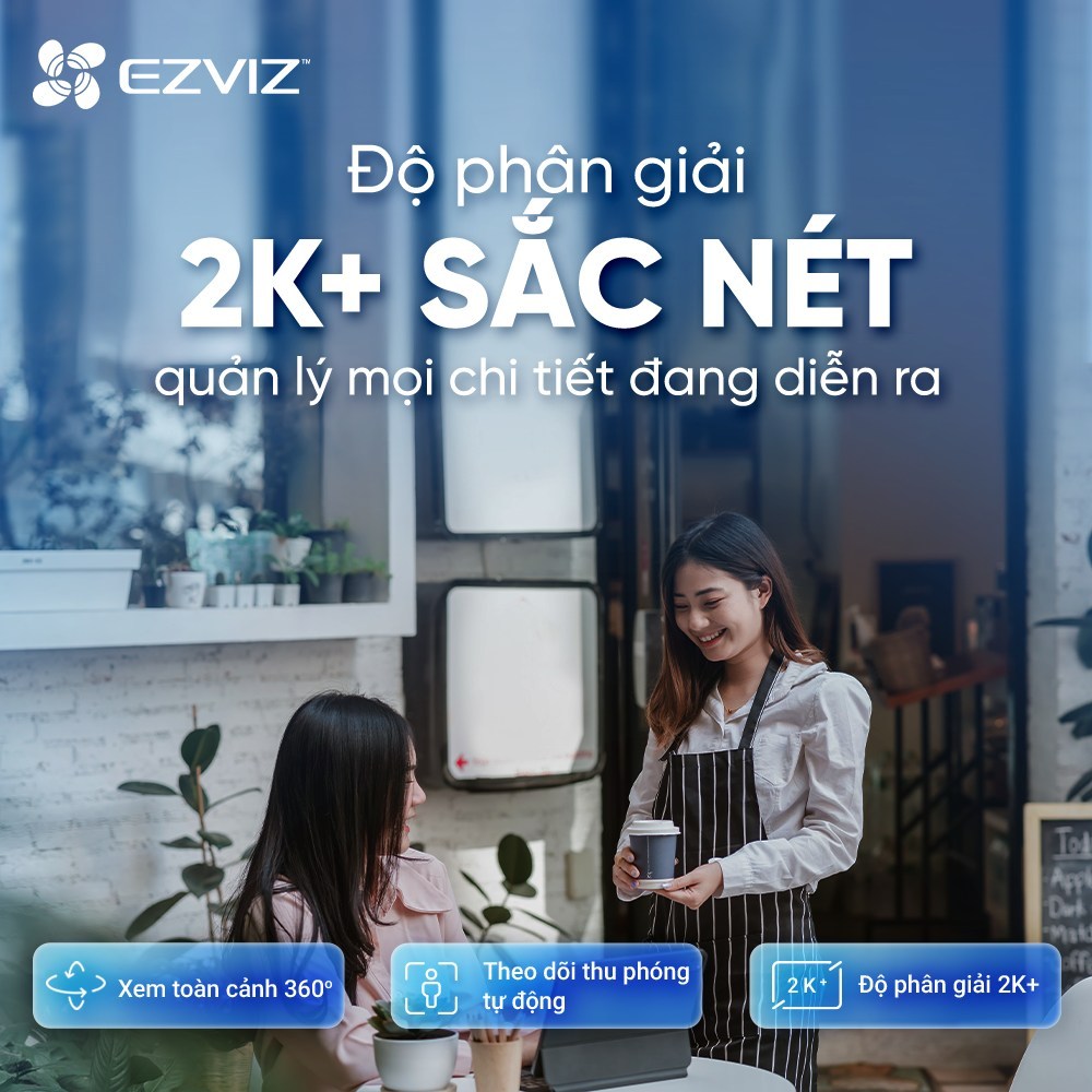 Camera Wifi EZVIZ H8 PRO 3MP 2K/H8X 4MP 2K+, Ngoài Trời, Xoay 360 Độ, Đàm Thoại 2 Chiều, Full Color 5