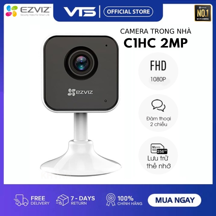 Camera Wifi EZVIZ H1C 2MP, Full HD 1080P, Góc Rộng 108 Độ, Đàm Thoại 2 Chiều, Báo Động 4