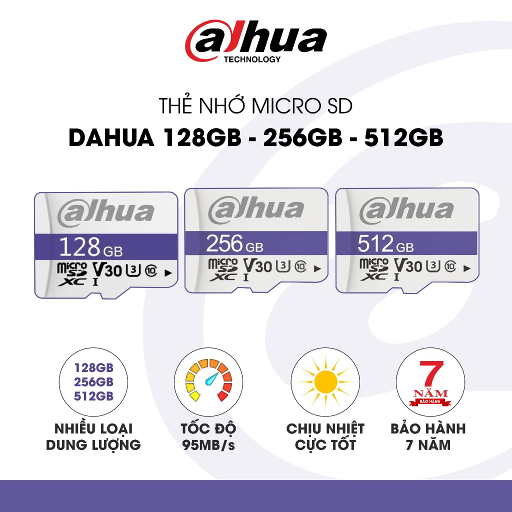 Thẻ Nhớ Micro SD DAHUA 32GB/64GB/128GB Hàng Chính Hãng, Tốc Độ Cao, Chuyên Dùng Cho Camera 3