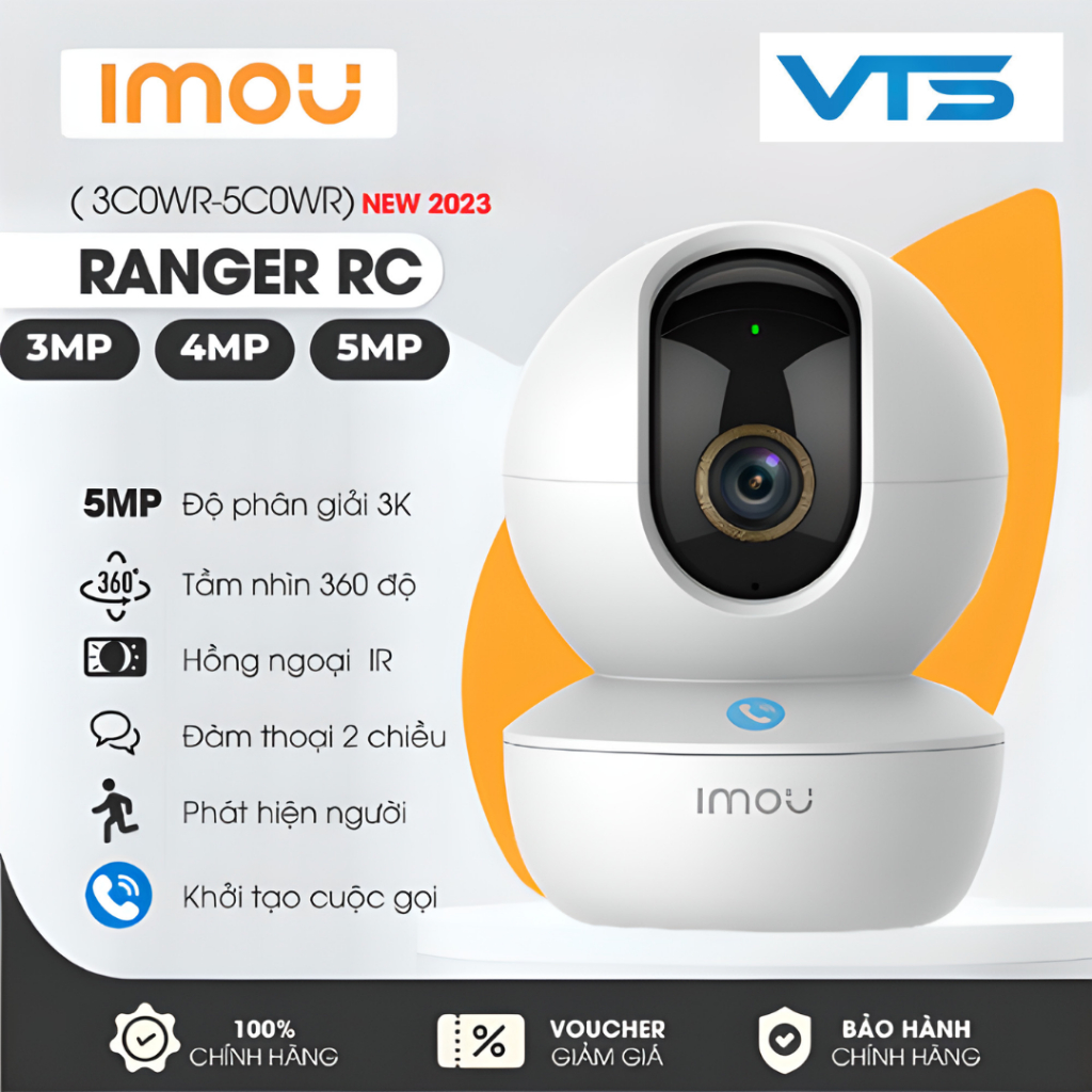 Camera Wifi IMOU RANGER 2C PRO TA32P/TA52P/TA82P Trong Nhà - Xoay 360 Độ, Wifi 6, Đàm Thoại,Báo Động