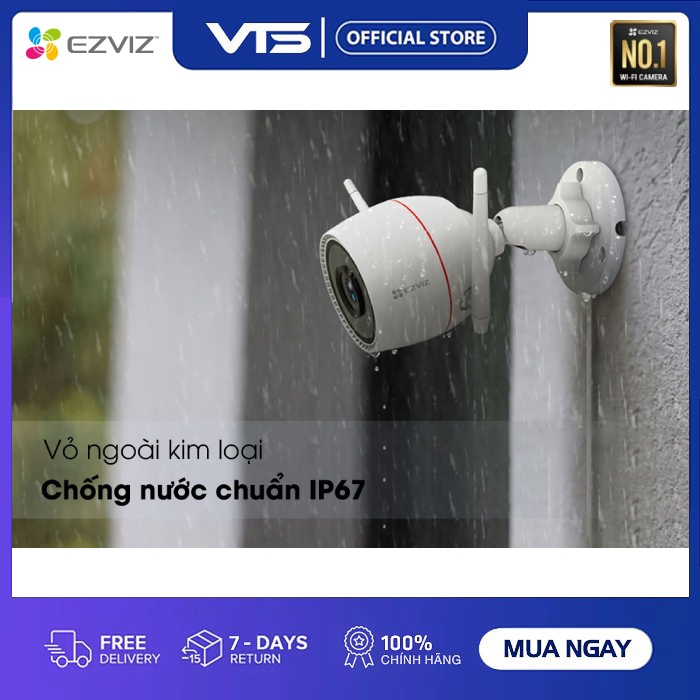 Camera Wifi EZVIZ H3C 3MP/H3C 4MP/H3C 5MP, Full Color, Đàm Thoại 2 Chiều, H.265, Chuẩn IP67- VTS 9