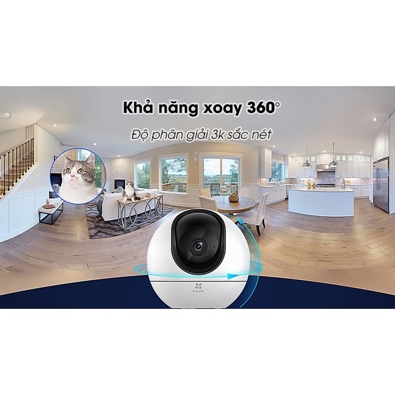 Camera Wifi EZVIZ H6 3K 5MP Góc Rộng Trong Nhà, Xoay 360 Độ, Đàm Thoại 2 Chiều, Theo Dõi Chuyển Động 5