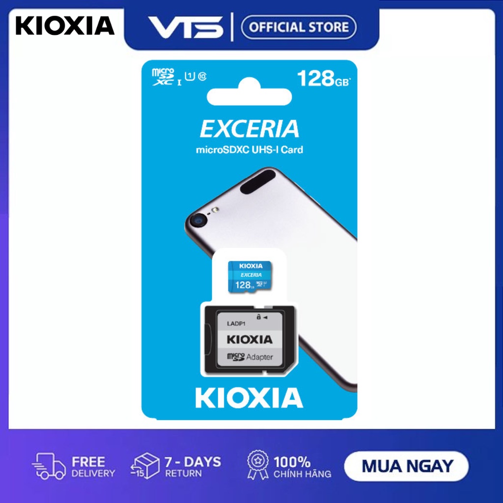 Thẻ Nhớ Micro SD KIOXIA 32GB/64GB/128GB Exceria, Tốc Độ Cao, Hàng Chính Hãng - VTS Việt Nam